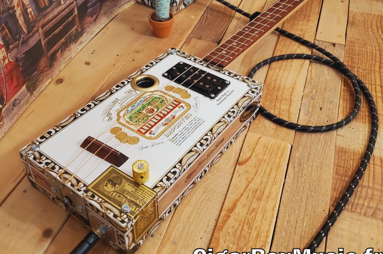 cigar box guitar 3 cordes avec humbucker. cigar box guitar 3 cordes avec humbucker.
